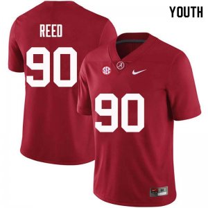 NCAA Youth Alabama Crimson Tide #90 Jarran Reed Stitched College Nike Authentic Crimson Football Jersey EK17T61VM